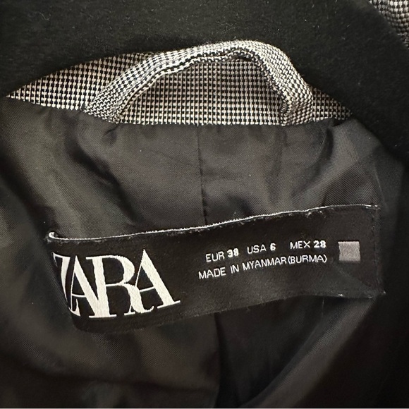 Zara Gray Plaid Tailored Blazer sz 6 - Picture 13 of 13